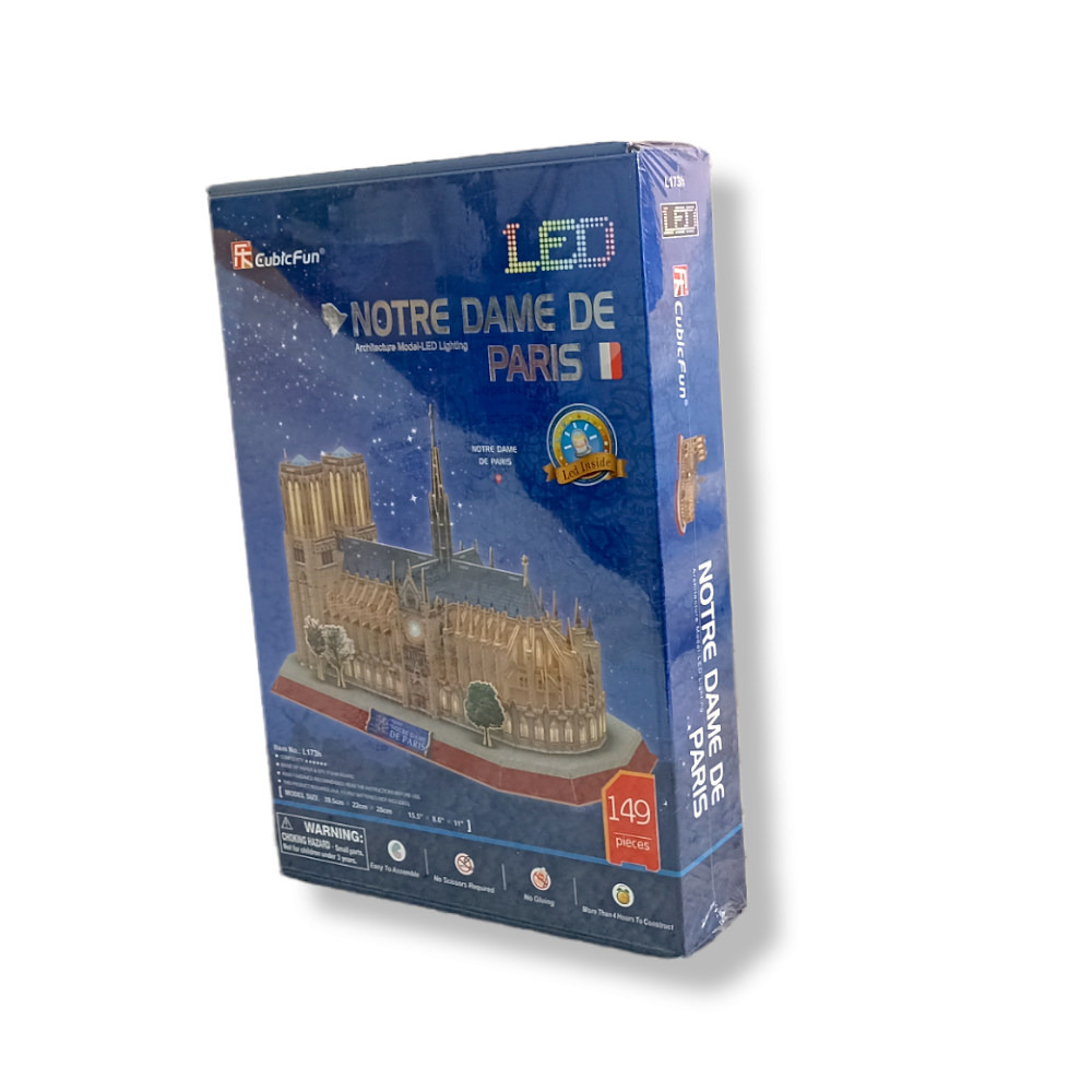 Rompecabezas 3D Cubic Fun Catedral Notre Dame Con Luces Led