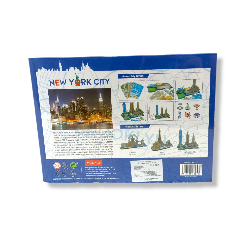 Rompecabezas Cubic Fun Nueva York 3D 123 Piezas